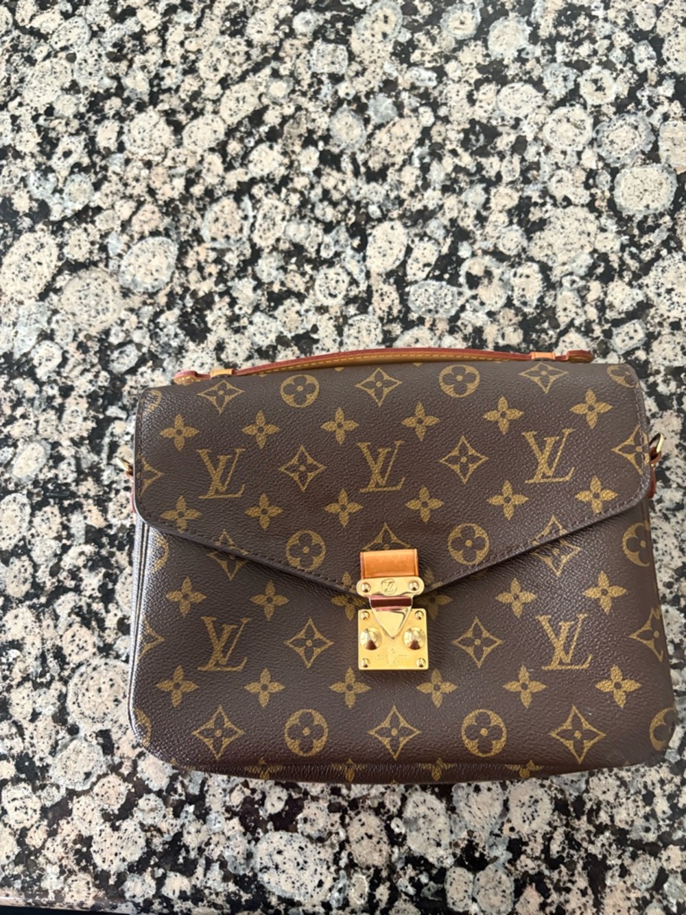 Louis Vuitton Pochette Métis Brown Monogram Canvas Crossbody with Gold Hardware